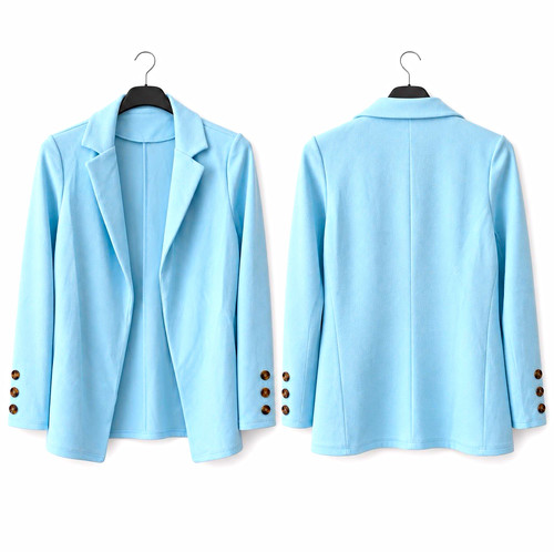Damen blazer blau lang langarm - blazer,